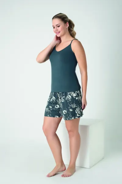 Kadın Viskon İp Askılı Short Takım C840-911