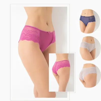 Kadın Dantelli ve Tüllü Külot 4'lü Paket C804-008