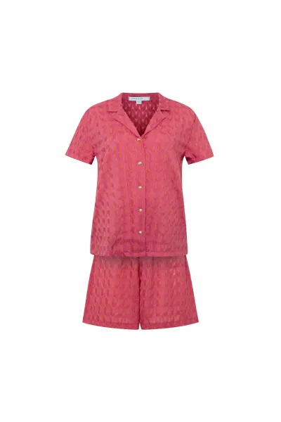 C860-017 KADIN ÖNÜ DÜĞMELİ KISAKOL SHORT TAKIM