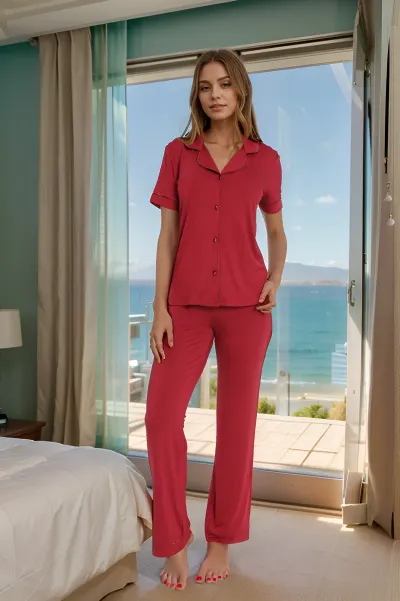 Kadın Kısakol Viscon Pijama Takımı C840-057