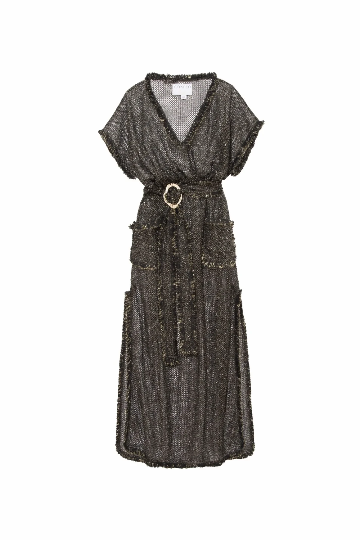 C860-004 KADIN KISAKOL KEMERLİ KAFTAN