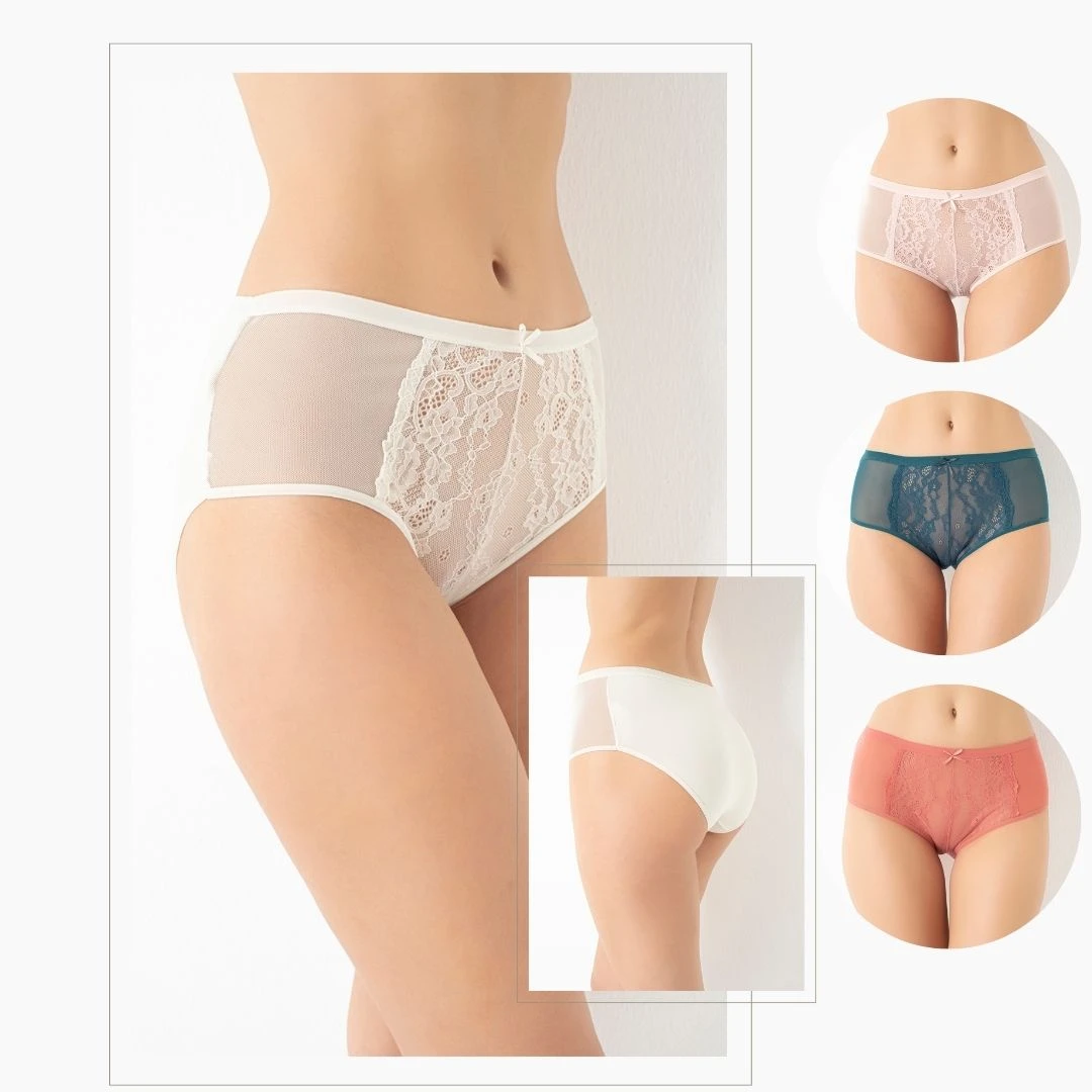 Kadın Bato Dantelli Külot 4'lü Paket C804-503