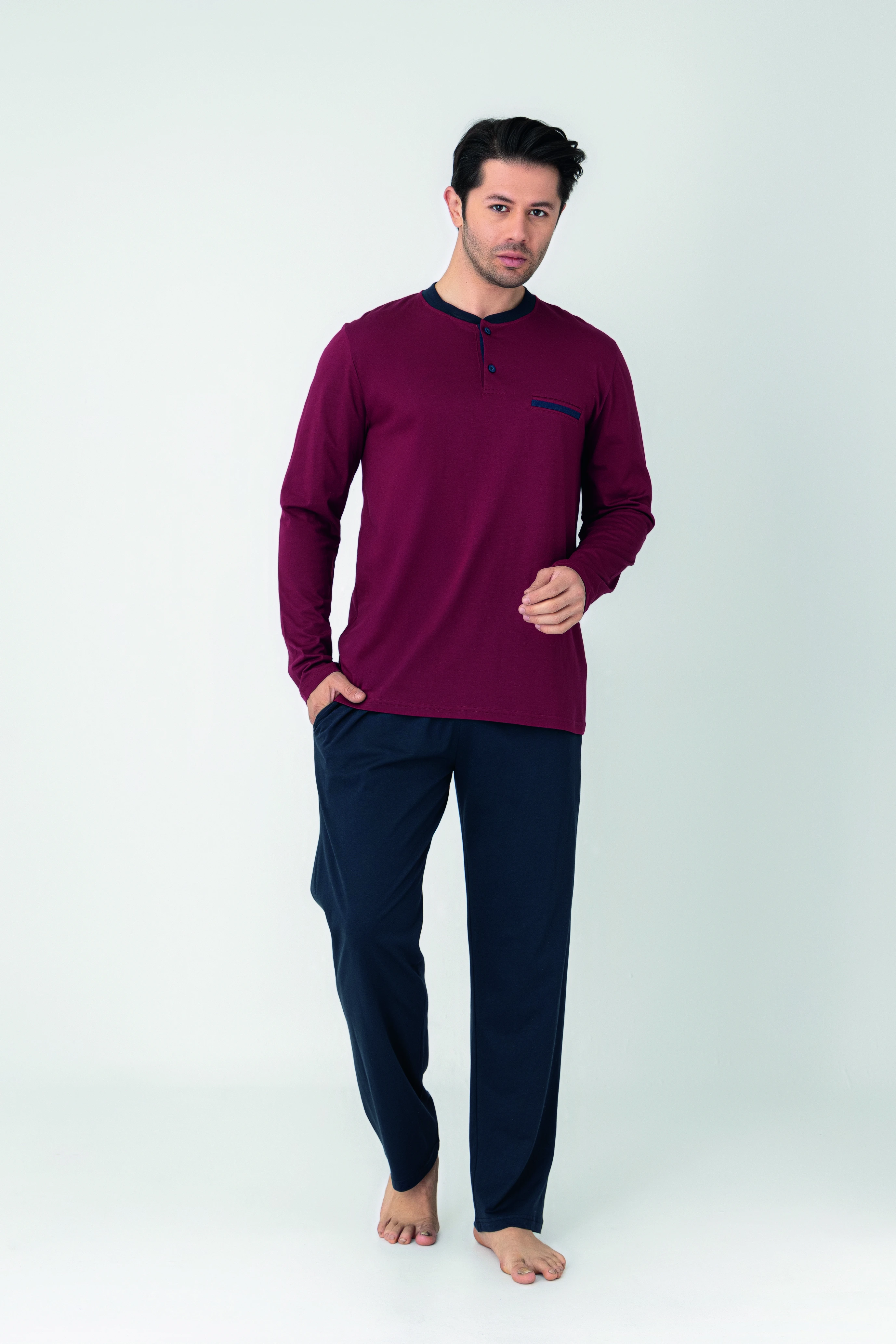 Erkek Modal Patlı  Uzunkol  Pijama C940-027