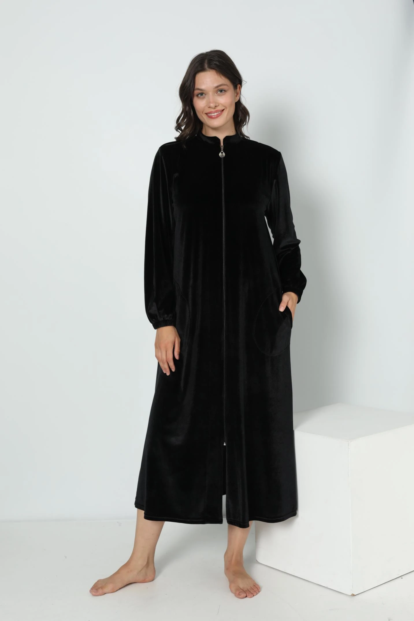 Kadın Kadife Namaz Elbisesi C840-609