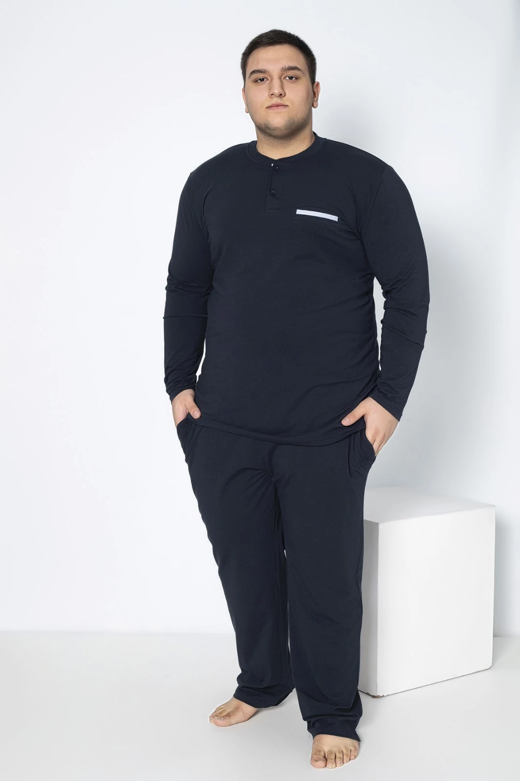 Erkek Battal Modal Patlı Uzunkol Pijama Takım C940-140