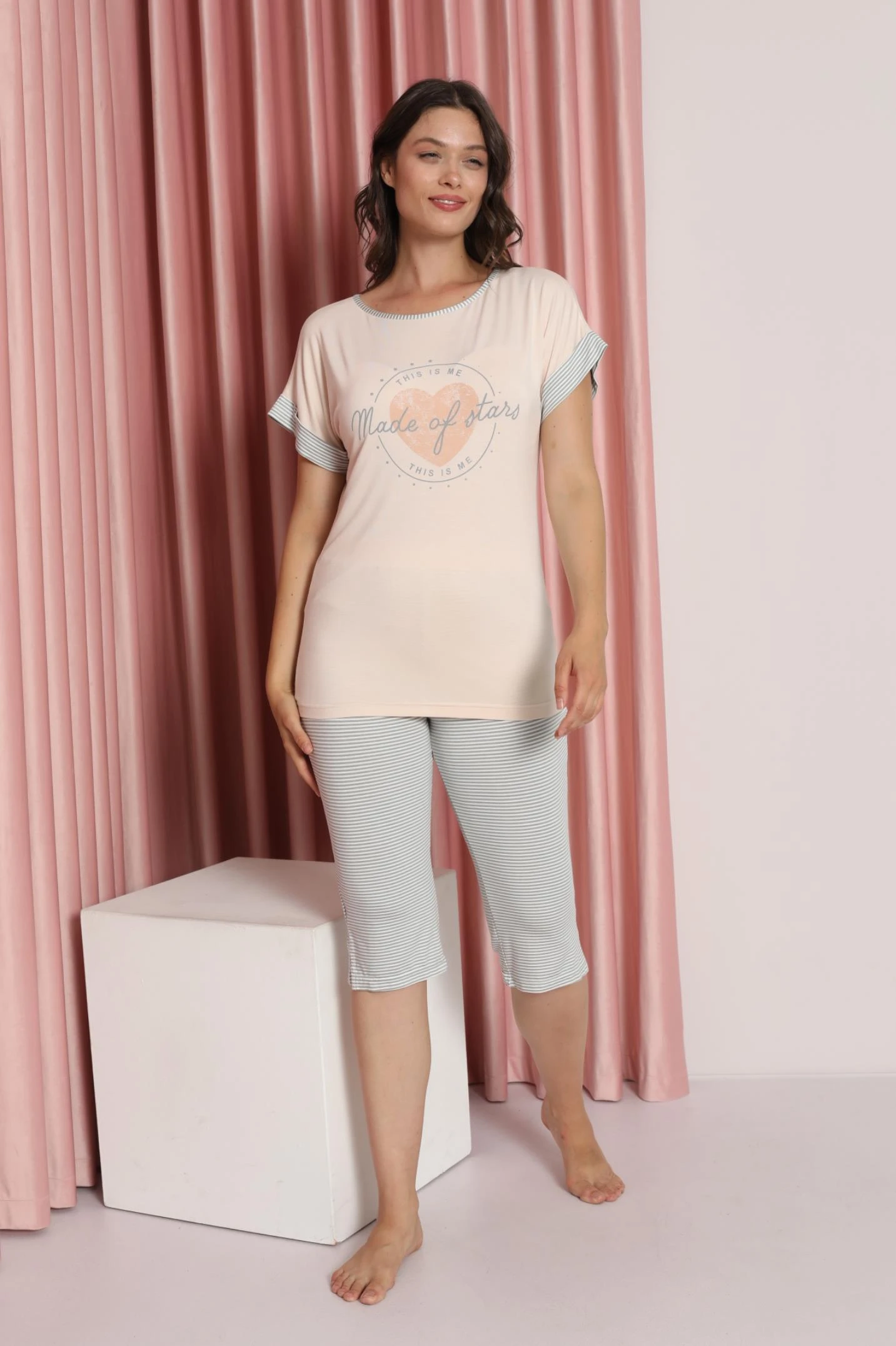 KADIN VİSKON KISAKOL KAPRİ TAKIM C840-616