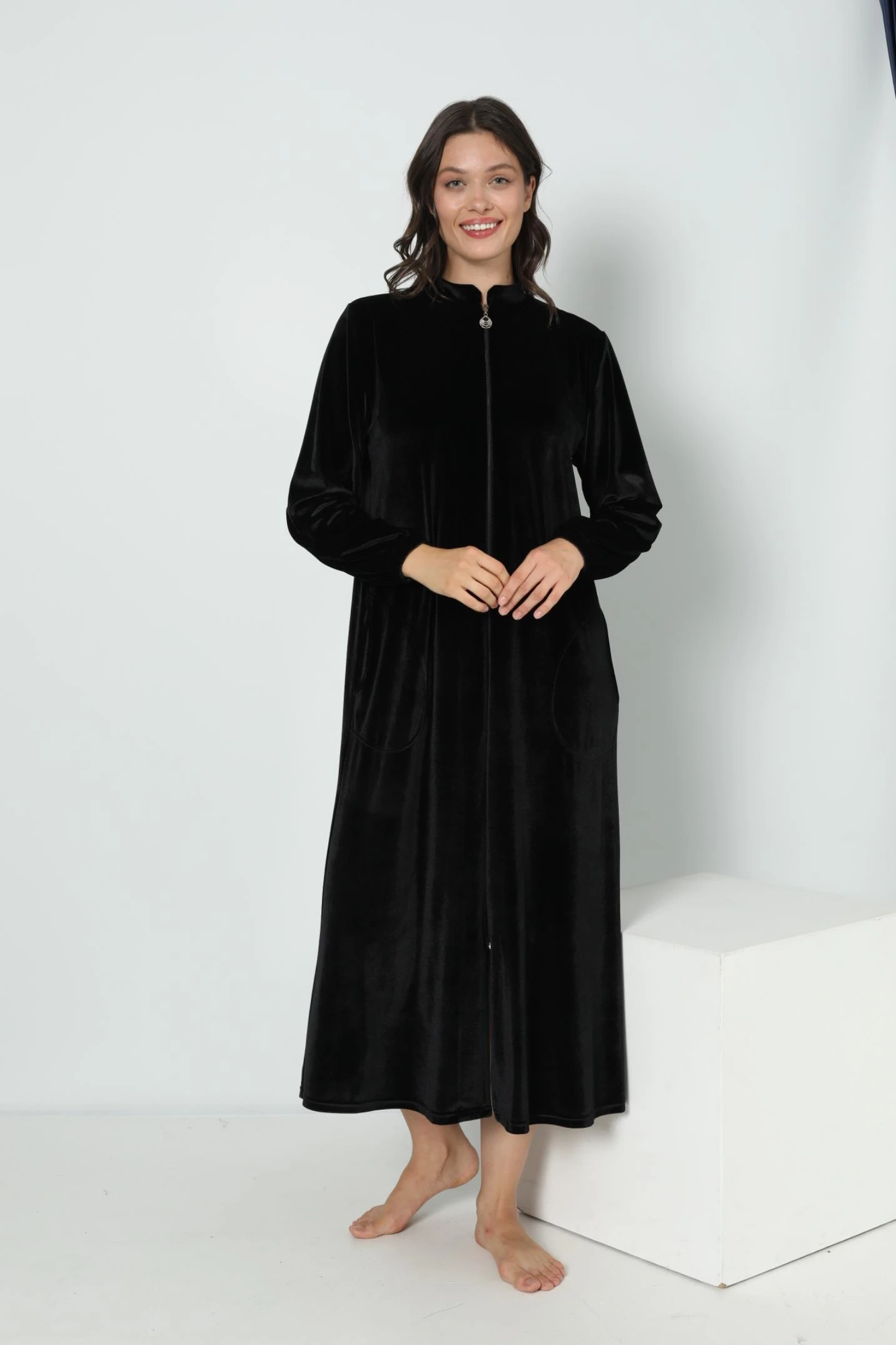 Kadın Kadife Namaz Elbisesi C840-609