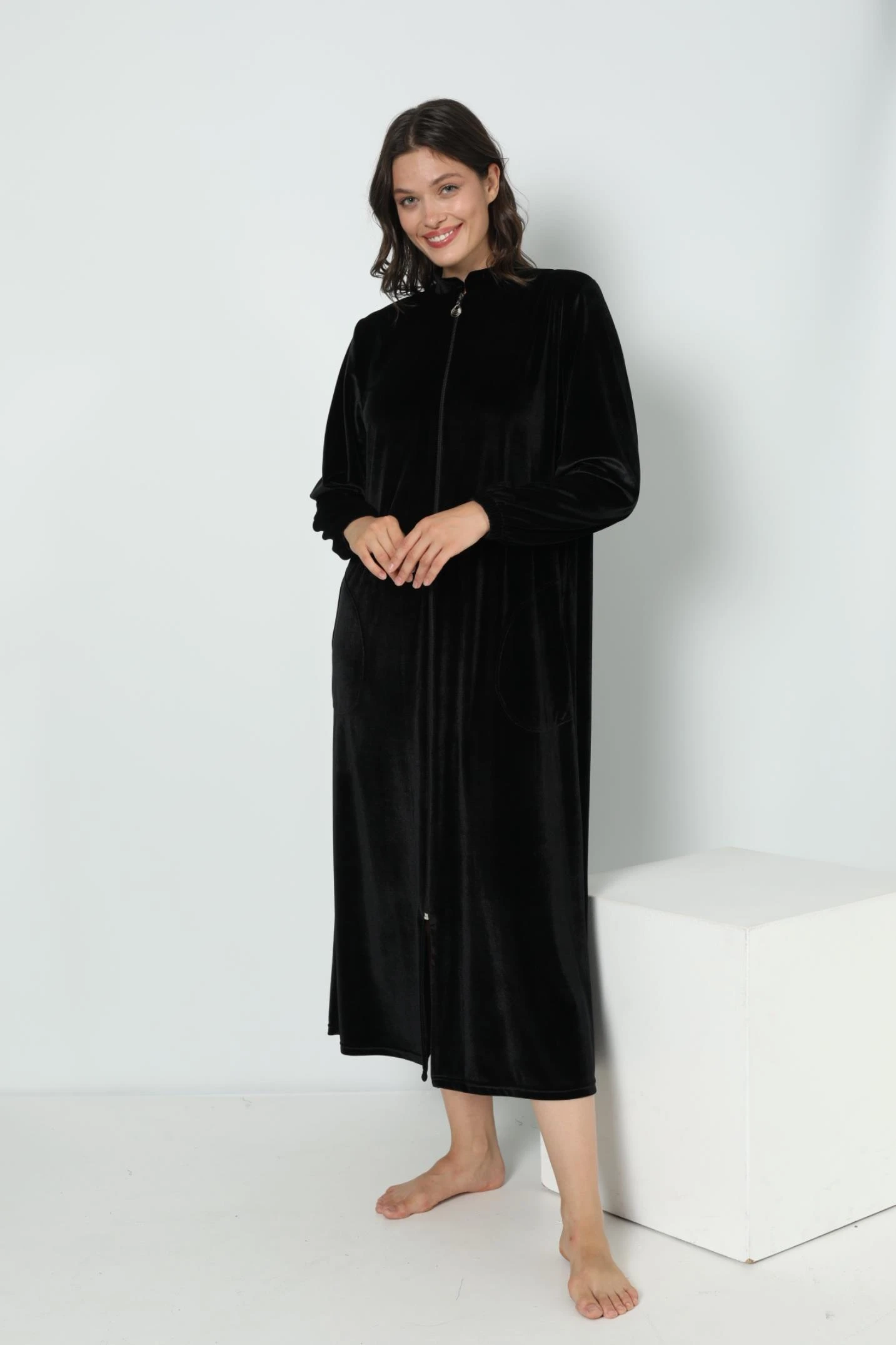 Kadın Kadife Namaz Elbisesi C840-609