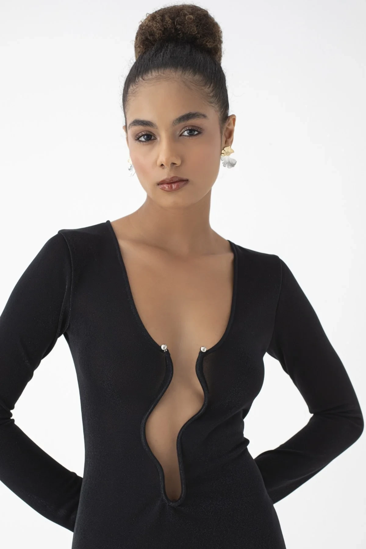 C860-014 KADIN UZUNKOL ELBİSE