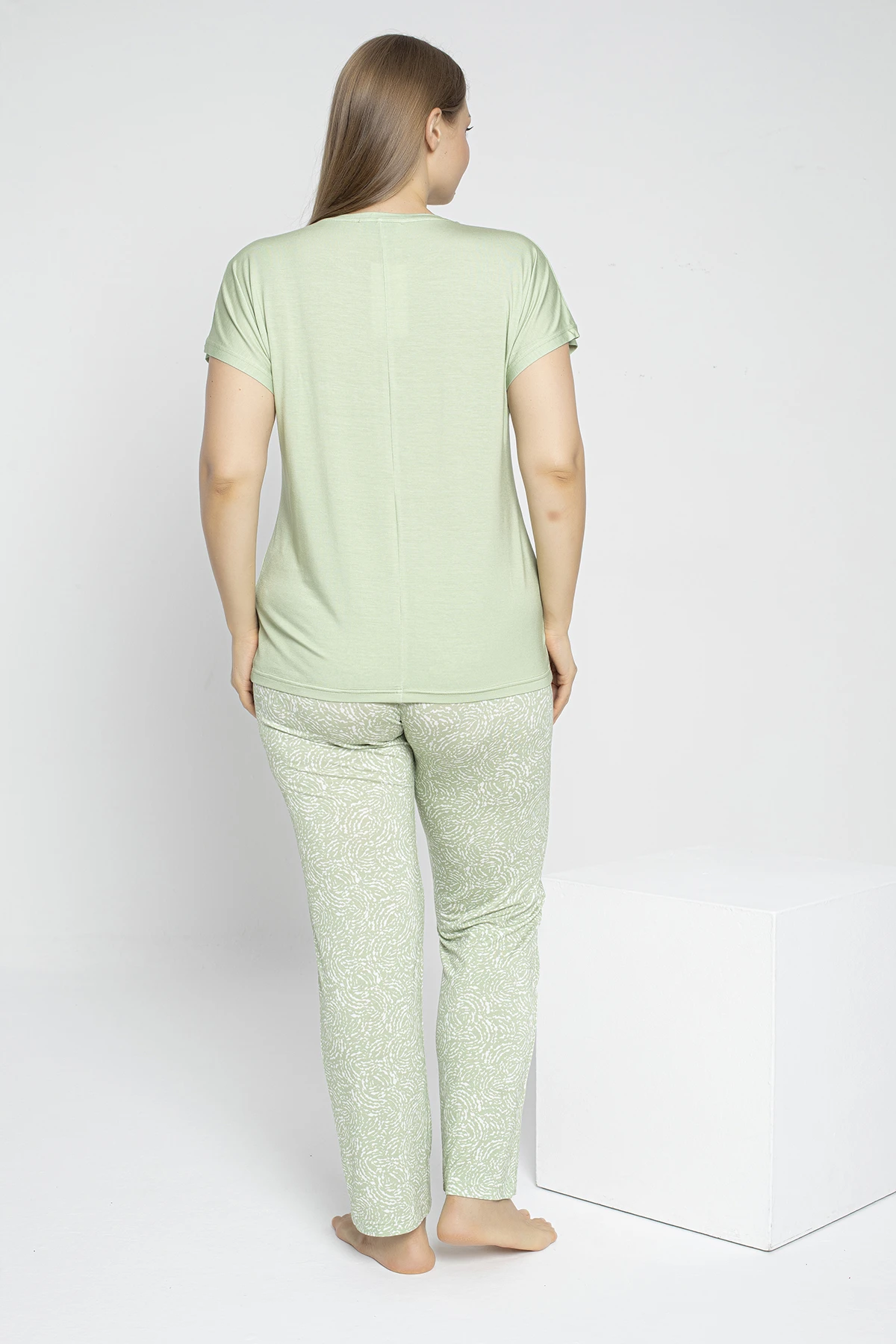 Kadın Battal Çıkmakol Pijama Takım (Önü Baskılı) C840-717