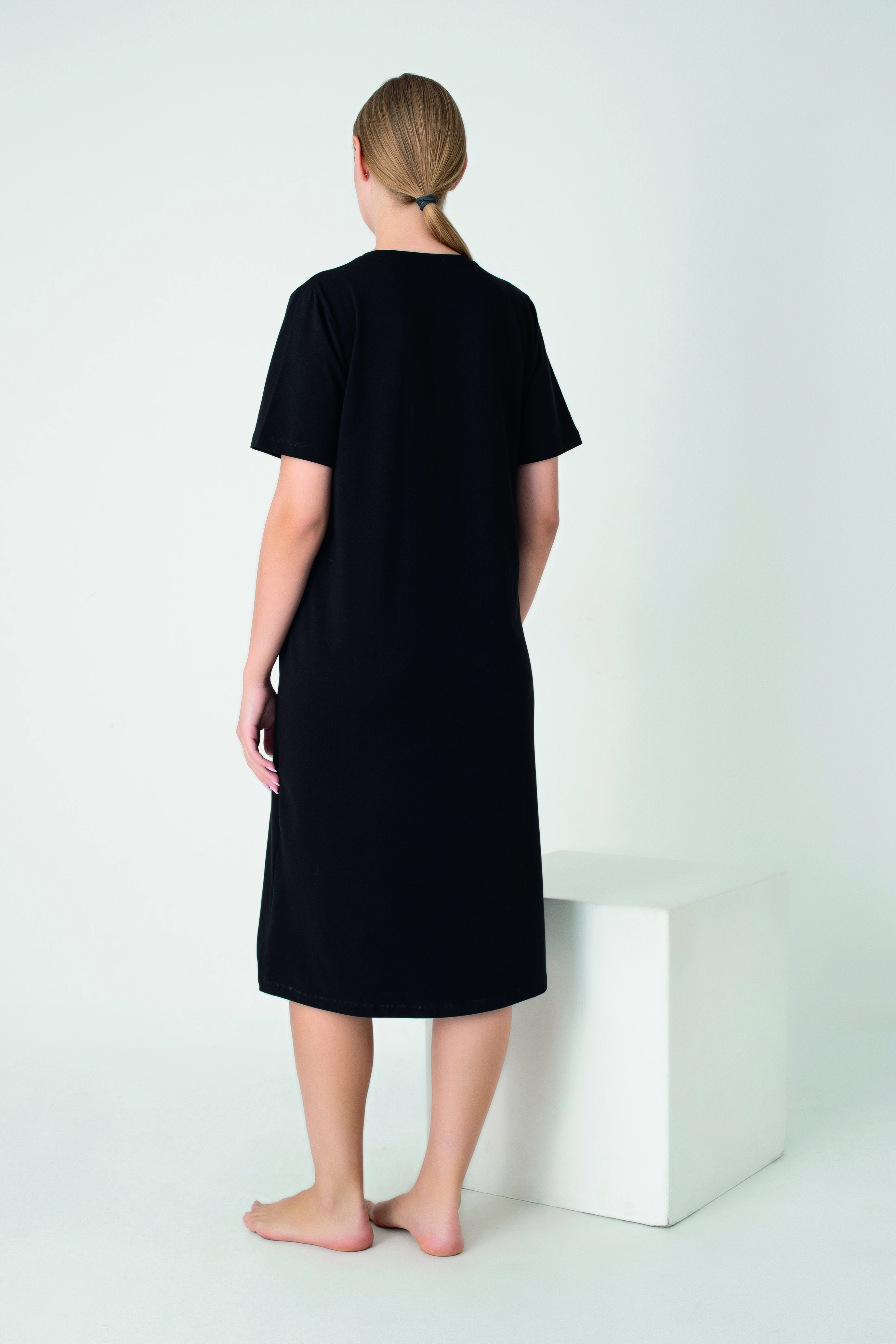 Kadın Modal Kısa Kol Elbise C801-036