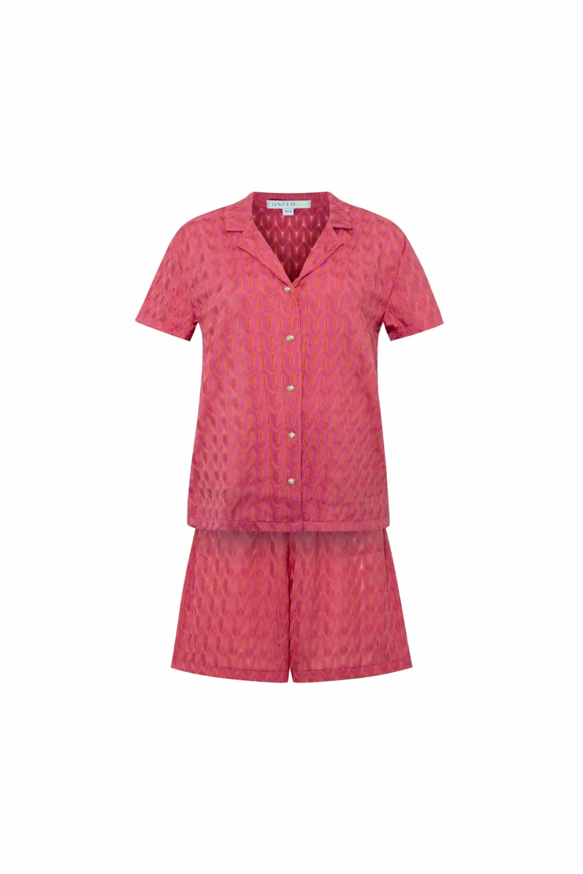 C860-017 KADIN ÖNÜ DÜĞMELİ KISAKOL SHORT TAKIM