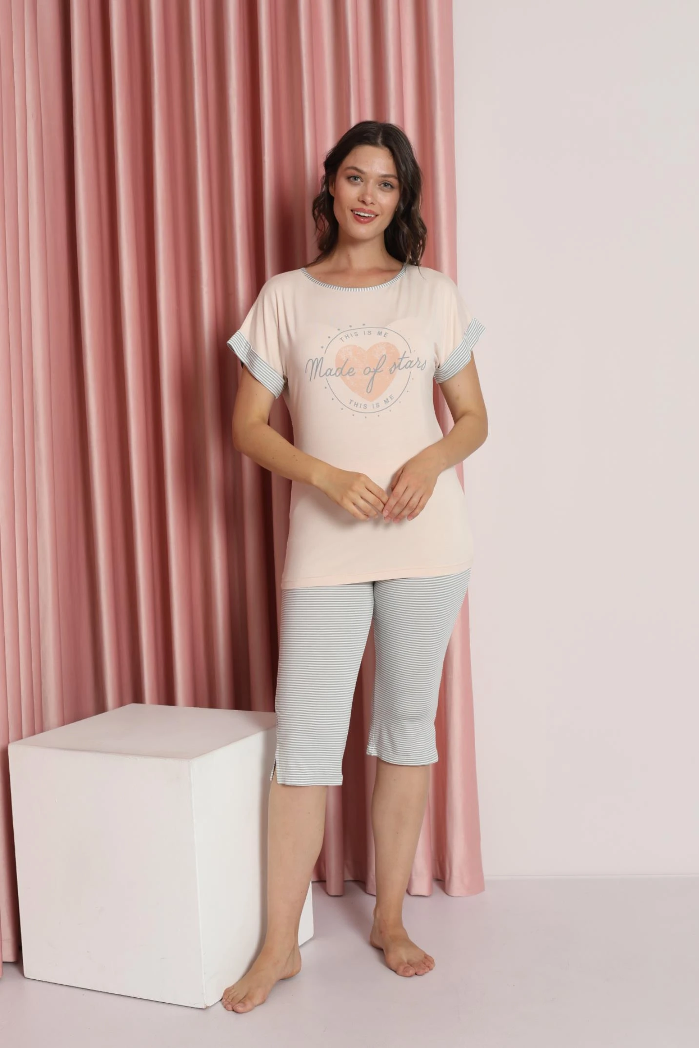 KADIN VİSKON KISAKOL KAPRİ TAKIM C840-616