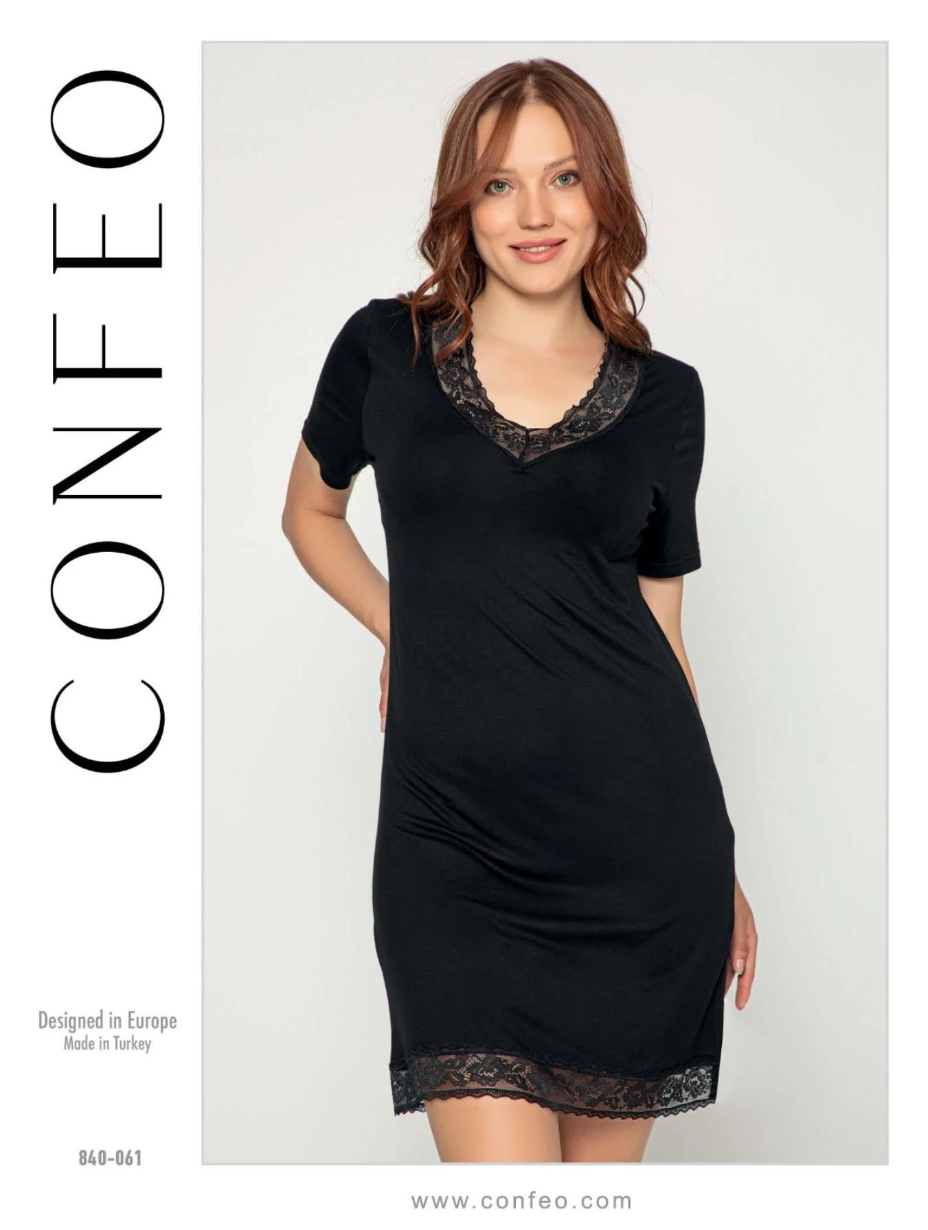 Kadın Viskon V Yaka Yarımkol Gecelik C840-061