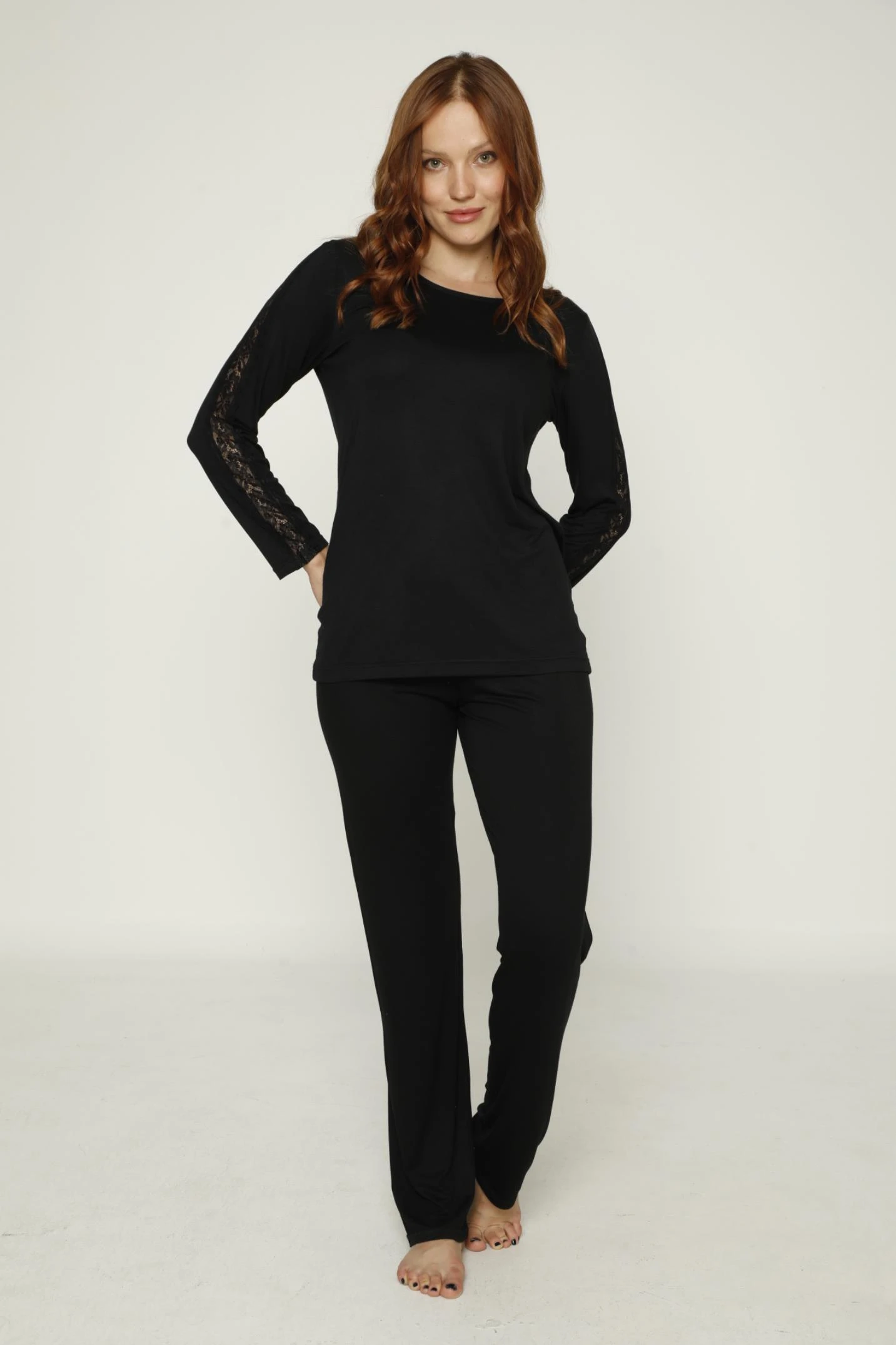 KADIN VİSKON  UZUNKOL PİJAMA TAKIM C840-067