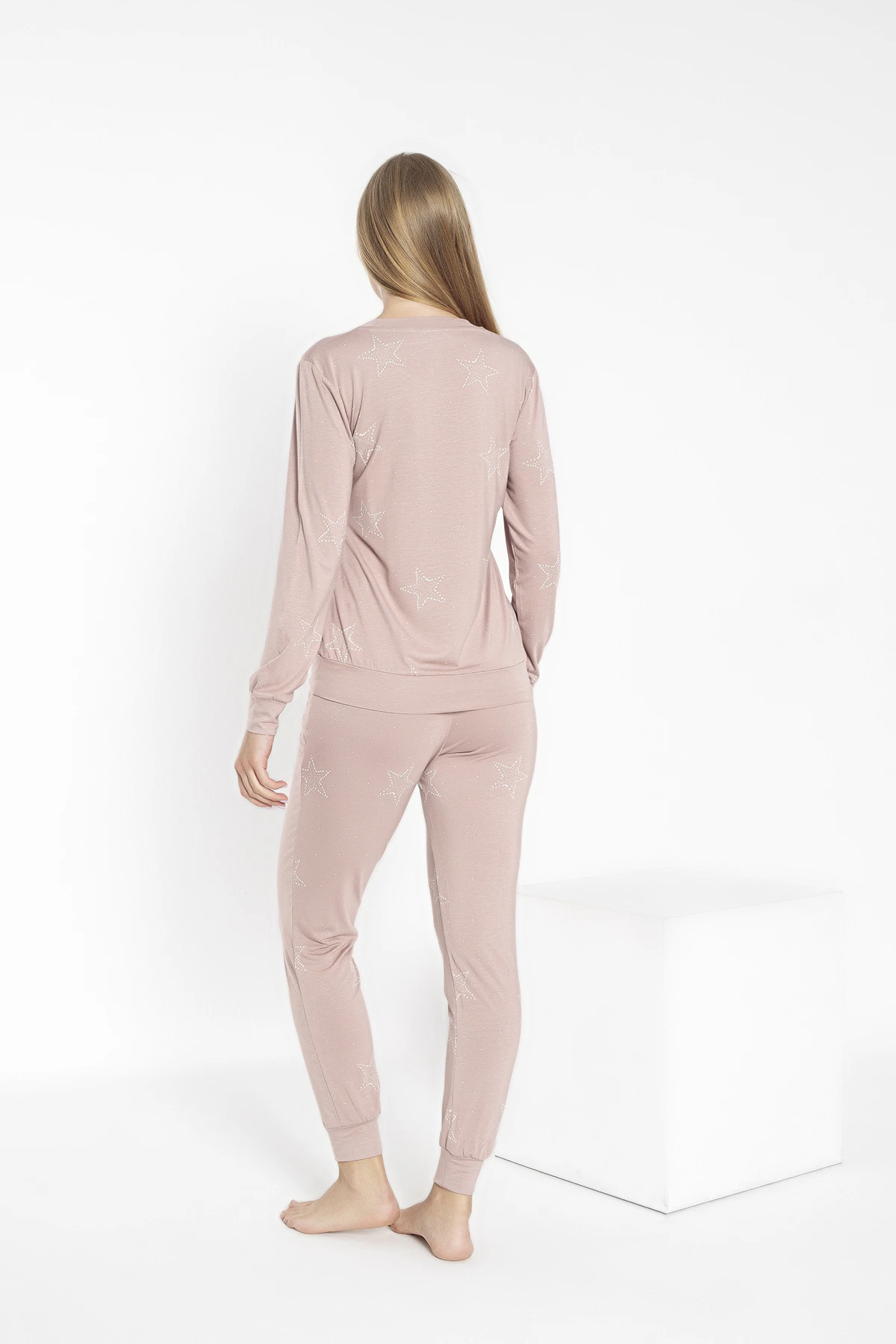 KADIN VİSKON BİSİKLET YAKA MANŞETLİ PİJAMA TAKIM C840-835