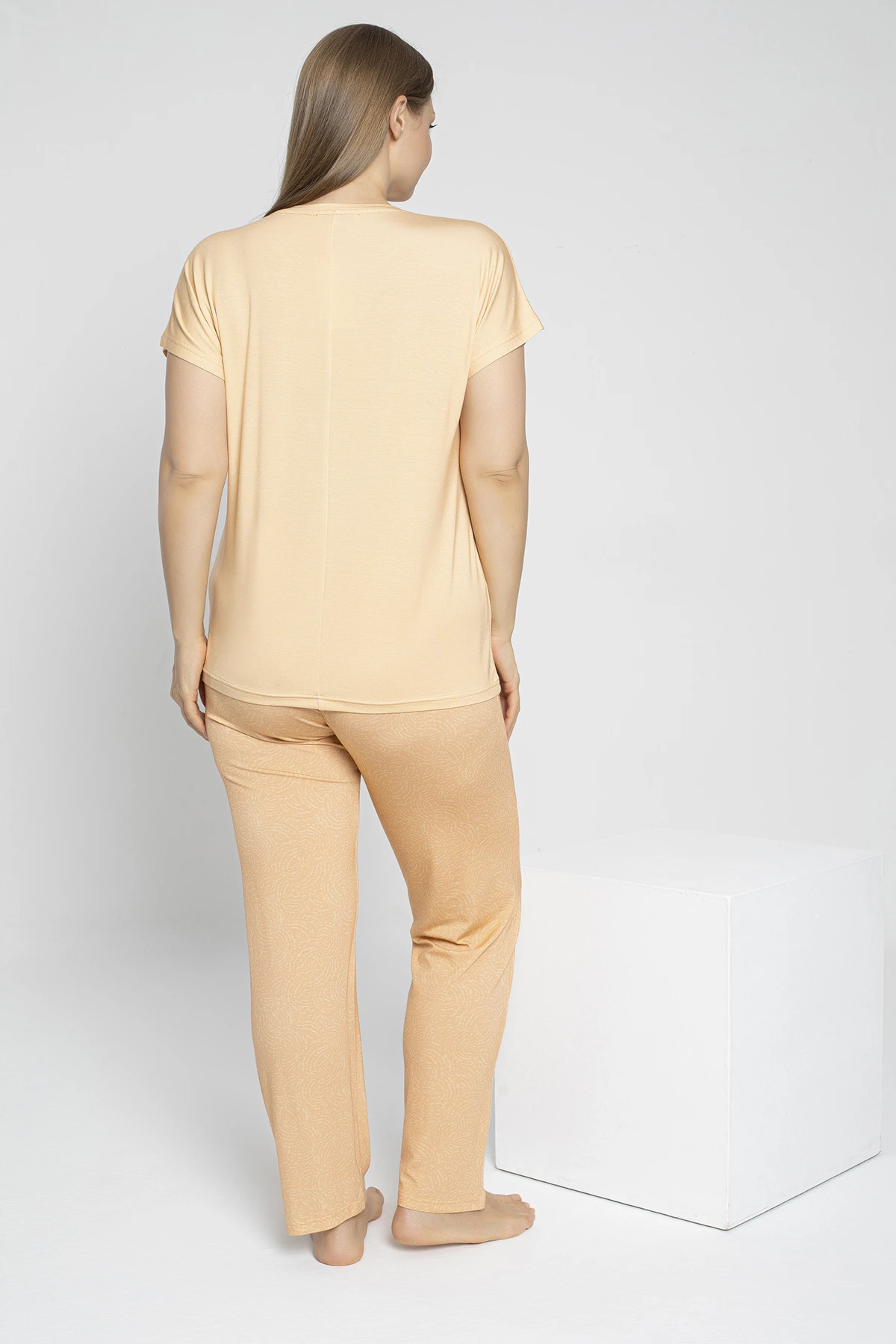 Kadın Battal Çıkmakol Pijama Takım (Önü Baskılı) C840-717