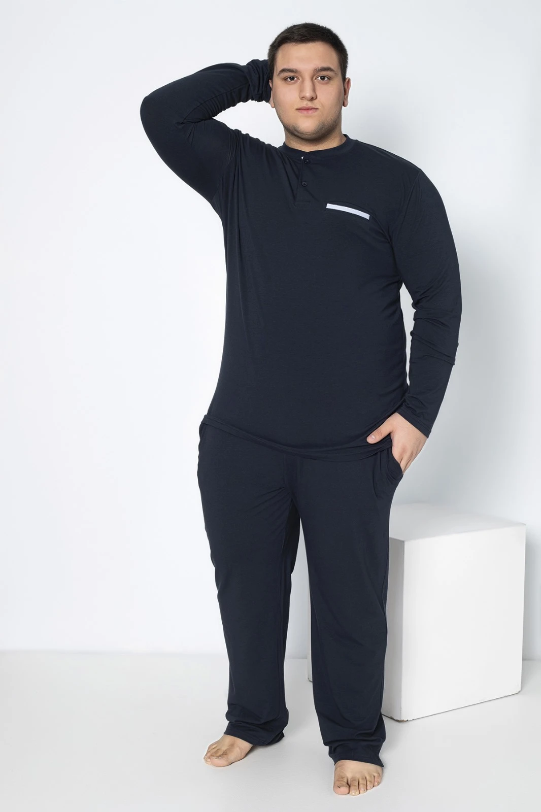 Erkek Battal Modal Patlı Uzunkol Pijama Takım C940-140