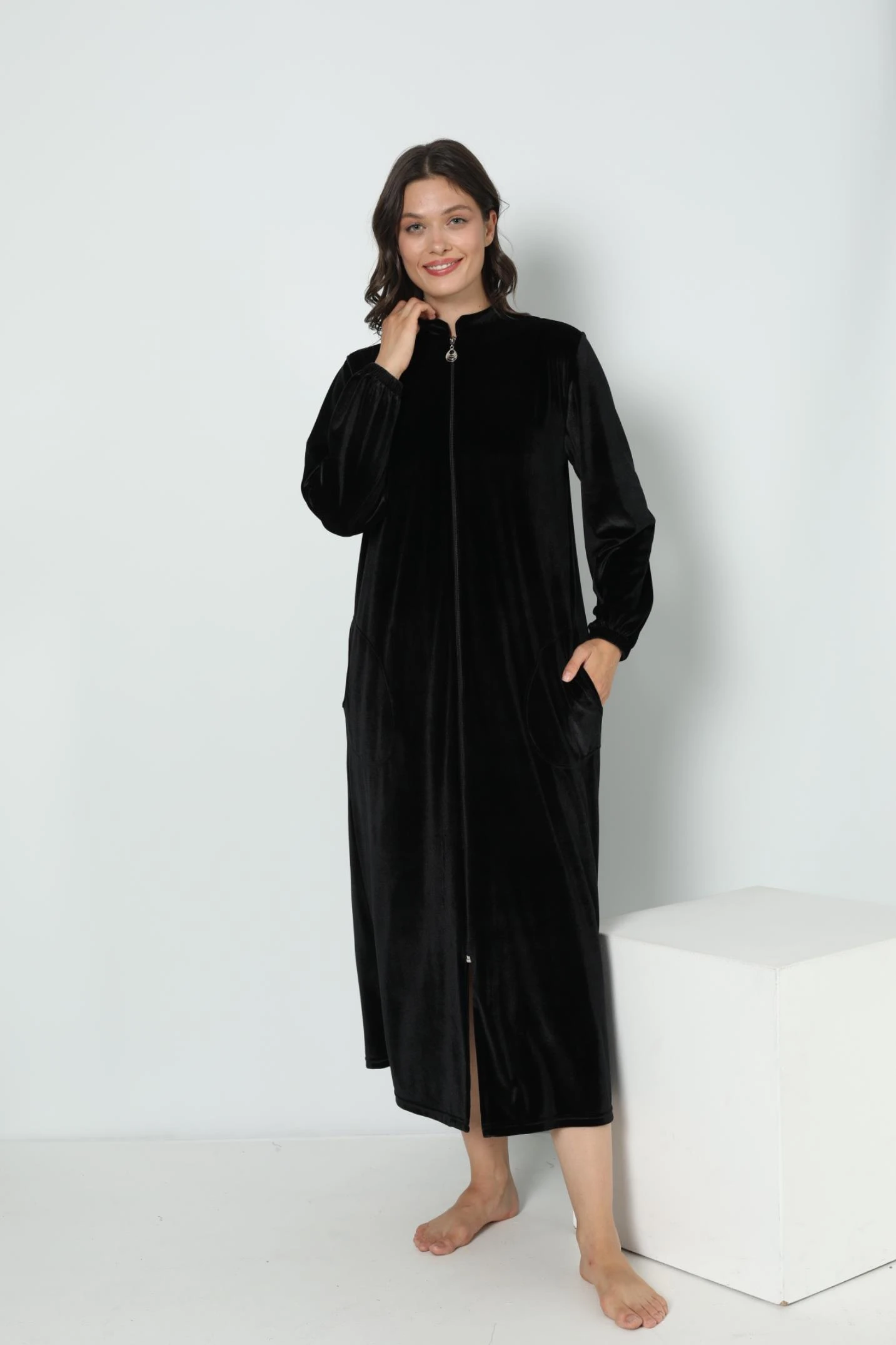Kadın Kadife Namaz Elbisesi C840-609