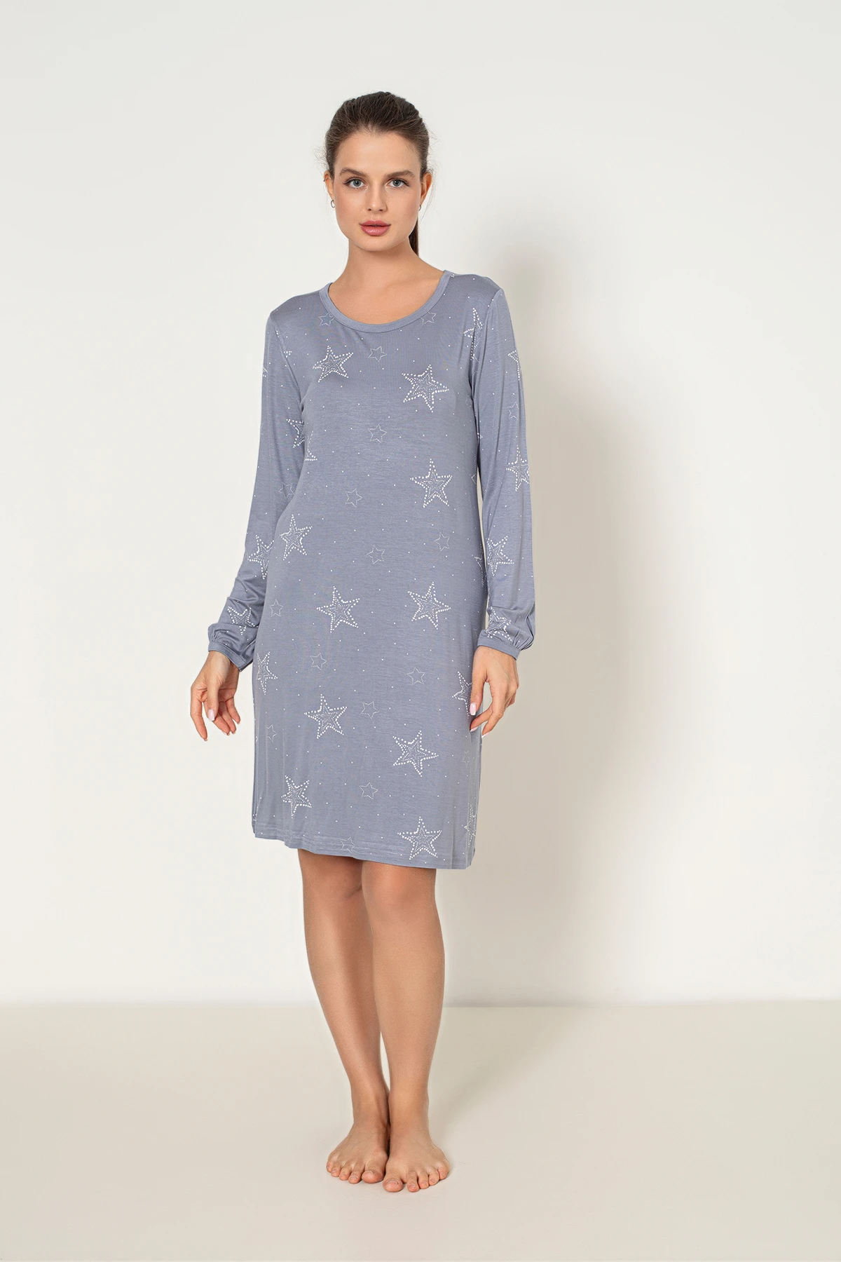 KADIN VİSKON UZUNKOLLU TUNİK C840-836